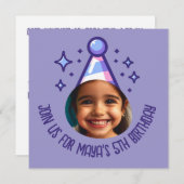 Custom Foto Birthday Party Hat Einladung (Vorne/Hinten)