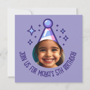 Custom Foto Birthday Party Hat Einladung