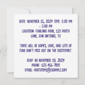 Custom Foto Birthday Party Hat Einladung (Rückseite)