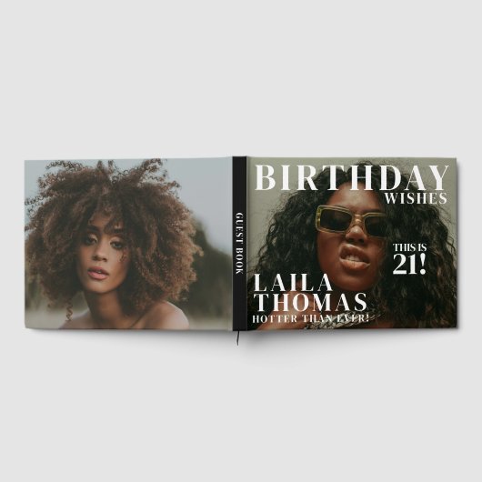 Custom Foto Birthday Party Magazine Cover Gästebuch (Voll)