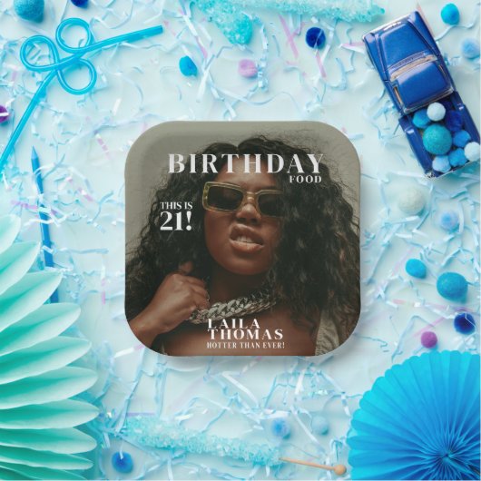 Custom Foto Birthday Party Magazine Cover Pappteller (Party)