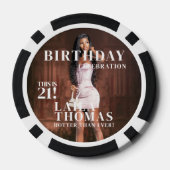 Custom Foto Birthday Party Magazine Cover Pokerchips (Rückseite)