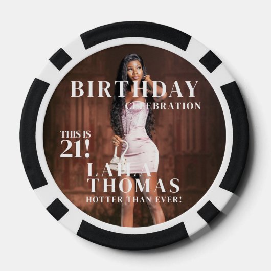 Custom Foto Birthday Party Magazine Cover Pokerchips (Rückseite)