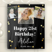 Custom Foto Birthday Party Modernes Gold Backgroun Wandteppich