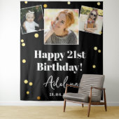 Custom Foto Birthday Party Modernes Gold Backgroun Wandteppich (Beispiel)