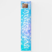 Custom Foto Birthday Pool Party Pool Wassertropfen Banner (Vertikal)
