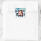Custom Foto Birthday Sketchy Doodle Watercolor Quadratischer Aufkleber (Tasche)