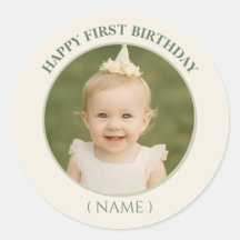 Custom Foto Birthday Sticker - Personalisiert Happ