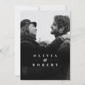 Custom Foto Black Abstrakt Silver Wedding Einladung (Vorderseite)