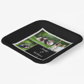 Custom Foto Black and White Wedding Pappteller (Gewinkelt)