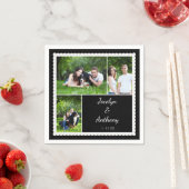 Custom Foto Black and White Wedding Serviette (Beispiel)