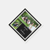 Custom Foto Black and White Wedding Serviette (Ecke)