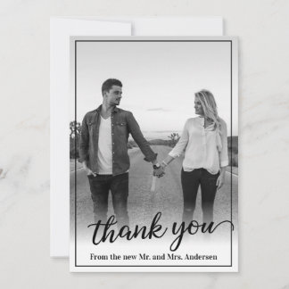 Custom Foto Black Frame Vielen Dank Dankeskarte