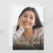 Custom Foto Black Gold 21. Geburtstag Party Dankeskarte (Vorderseite)