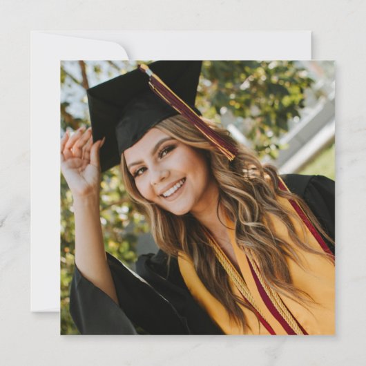 Custom Foto Black Gold Tassel Einzigartiger Abschl Dankeskarte (Rückseite)