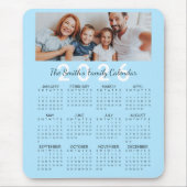 Custom Foto Blue 2026 Family Calendar Mousepad (Vorne)