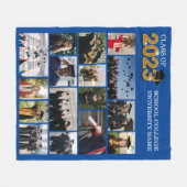 Custom Foto Blue Abschluss Class of 2023 School Fleecedecke (Vorderseite (Horizontal))