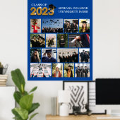 Custom Foto Blue Abschluss Class of 2023 School Poster (Heimbüro)