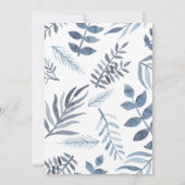 Custom Foto Blue Floral Baptisse Einladung (Rückseite)