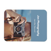 Custom Foto Blue Fotograf Magnet (Horizontal)