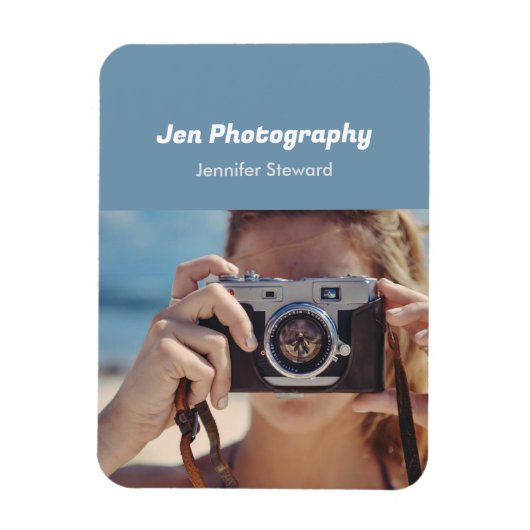 Custom Foto Blue Fotograf Magnet (Vertikal)