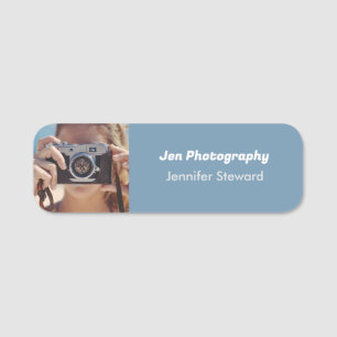 Custom Foto Blue Fotograf Namensschild