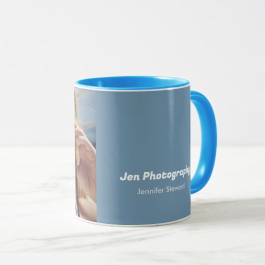 Custom Foto Blue Fotograf Tasse (VorderseiteRechts)