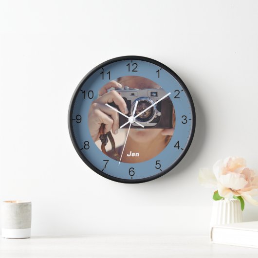 Custom Foto Blue Fotograf Uhr (Zuhause)