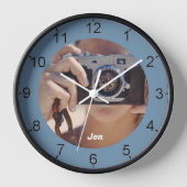 Custom Foto Blue Fotograf Uhr (Vorderseite)