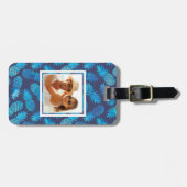 Custom Foto Blue Gefärbte Krawatte Ananas Gepäckanhänger (Vorderseite horizontal)