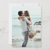 Custom Foto Blue Grey Floral Engagement Party Einladung (Rückseite)