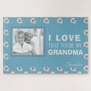 Custom Foto Blue I Liebe, dass Sie mein Oma sind Puzzle