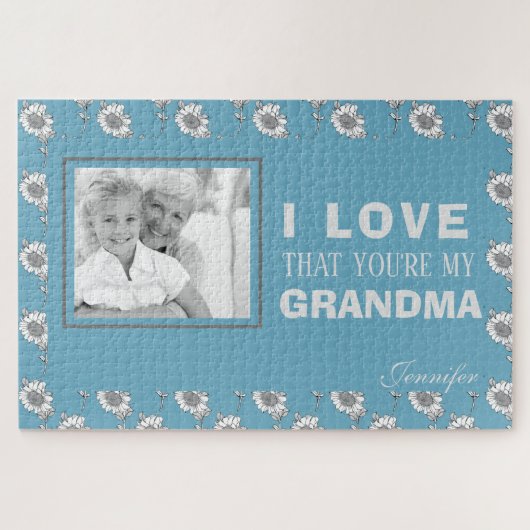 Custom Foto Blue I Liebe, dass Sie mein Oma sind Puzzle (Horizontal)