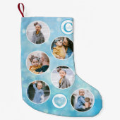 Custom Foto Blue Kleiner Weihnachtsstrumpf (Vorderseite)