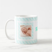 Custom Foto Blue Pattern Mutter Day Mum Mummy Kaffeetasse (Links)