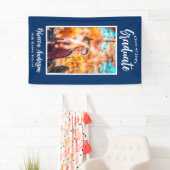 Custom Foto Blue School Color Abschluss Banner (Insitu)