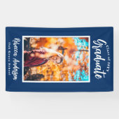 Custom Foto Blue School Color Abschluss Banner (Horizontal)