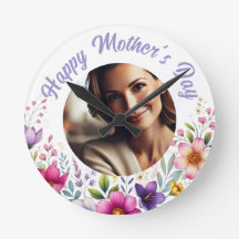 Custom Foto Blumenwall Clock - Muttertagsgeschenk
