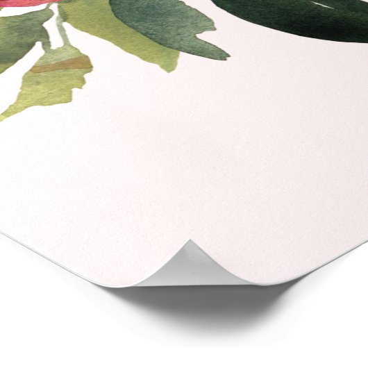 Custom Foto Blush Pink Aquarell Blumengeburt Poster (Ecke)