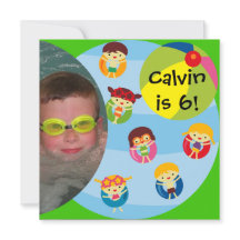 Custom Foto Boy Pool Party Geburtstag schwimmen