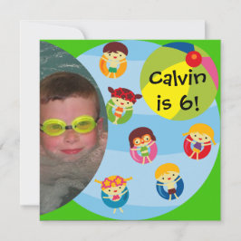 Custom Foto Boy Pool Party Geburtstag schwimmen Einladung