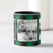 Custom Foto Buffalo Kariertes Muster Grün Weihnach Tasse