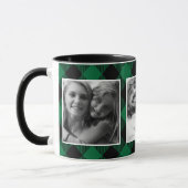 Custom Foto Buffalo Kariertes Muster Grün Weihnach Tasse (Links)