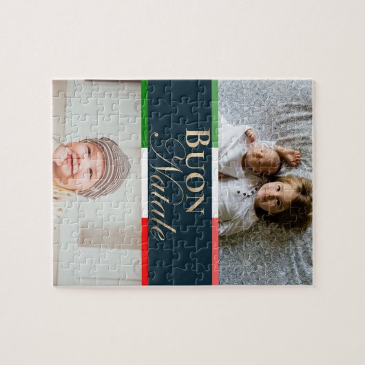 Custom Foto Buon Natale Italiale Weihnachten Puzzle (Horizontal)