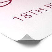 Custom Foto Burgundy 18. Geburtstag Willkommen Poster (Ecke)
