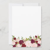 Custom Foto Burgundy Blumentaufen Einladung (Rückseite)