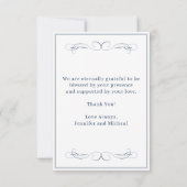 Custom Foto Calligraphy Elegant Classic Wedding T Dankeskarte (Rückseite)