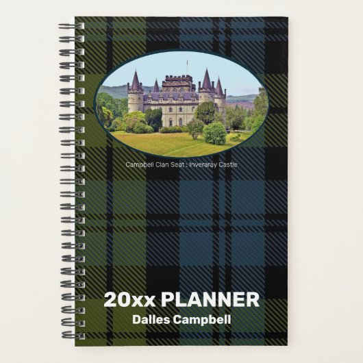 Custom Foto Campbell Scottish Clan Castle Weekly Planer (Vorderseite)