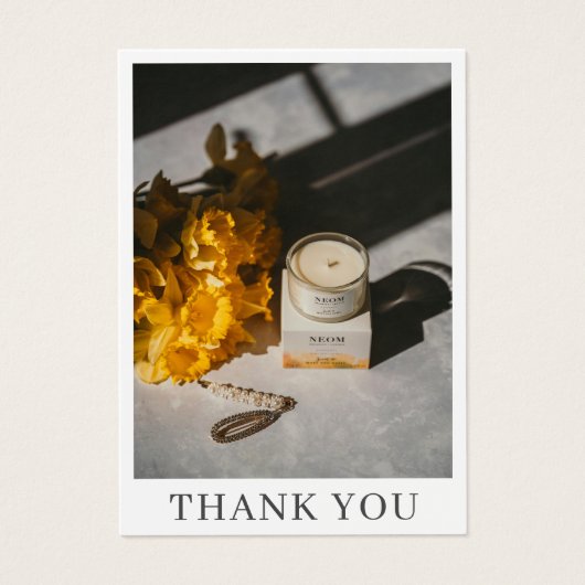 Custom Foto Candle Care Script Danke Karte (Vorderseite)
