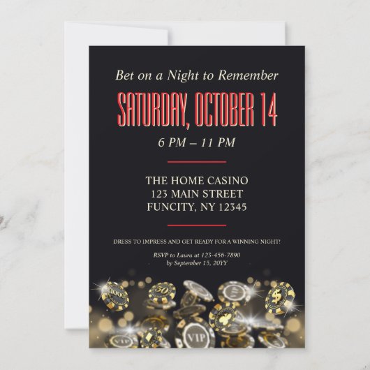 Custom Foto Casino Parco Civico-Ciani Einladung (Rückseite)